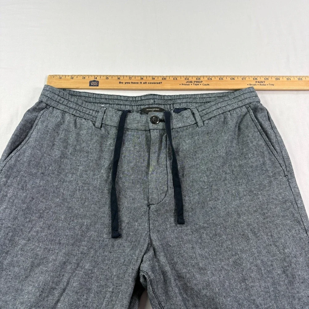 Banana Republic Linen Pants Mens 36x29 Blue Chino Athletic Fit Stretch Beach